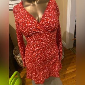 City studios from macys red flower dress